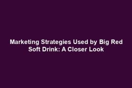 Marketing Strategies Used by Big Red Soft Drink: A Closer Look