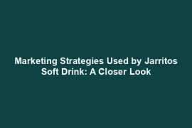 Marketing Strategies Used by Jarritos Soft Drink: A Closer Look